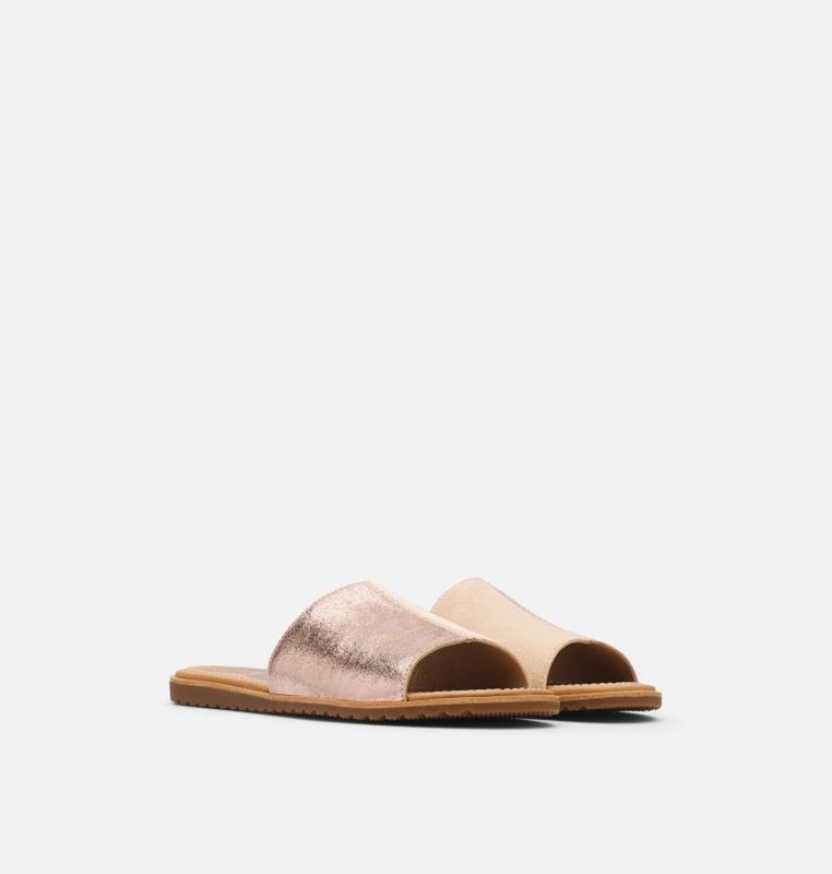 Womens Slides Beige/Brown - Sorel Ella™ Block - 186-MFCNPR